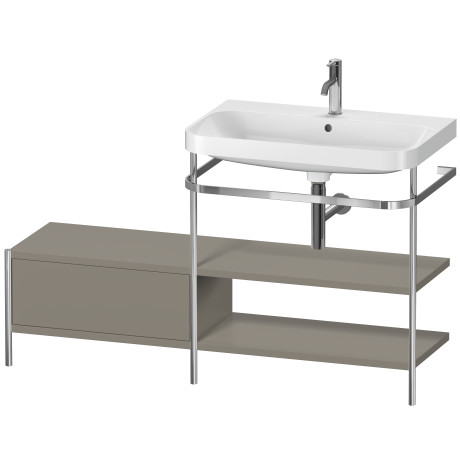Lavabo pour meuble c-shaped avec console métallique à poser, HP4847O9292