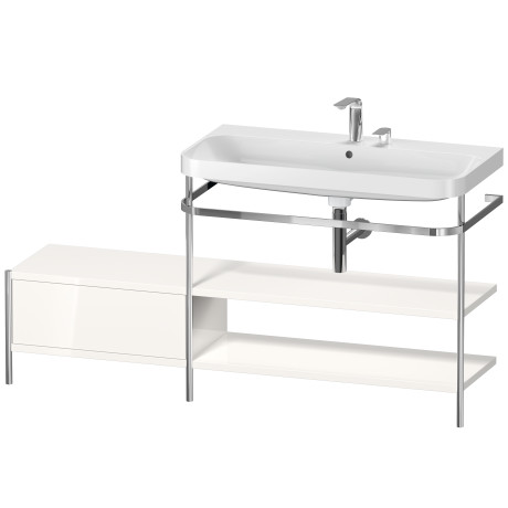 Lavabo pour meuble c-shaped avec console métallique à poser, HP4848E2222