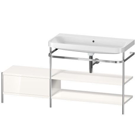 Lavabo pour meuble c-shaped avec console métallique à poser, HP4848N2222