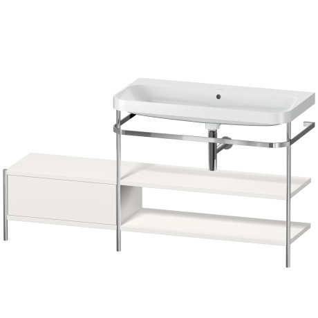 Lavabo pour meuble c-shaped avec console métallique à poser, HP4848N3939