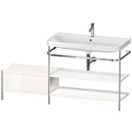 Lavabo pour meuble c-shaped avec console métallique à poser, HP4848O2222