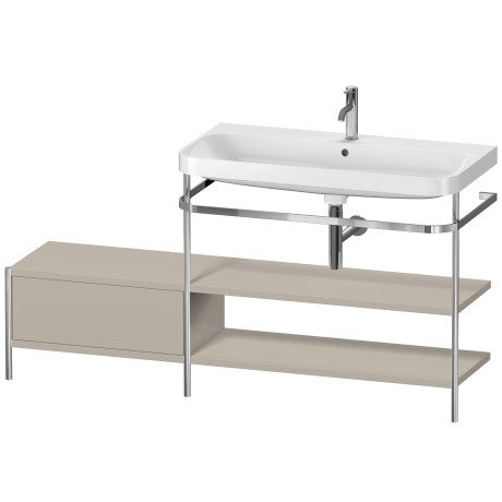 Lavabo pour meuble c-shaped avec console métallique à poser, HP4848O6060