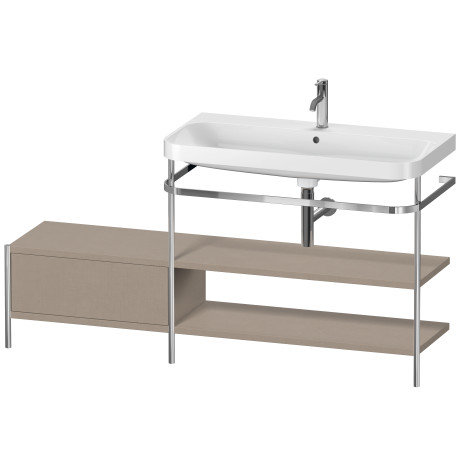 Lavabo pour meuble c-shaped avec console métallique à poser, HP4848O7575