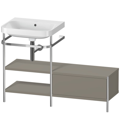 Lavabo pour meuble c-shaped avec console métallique à poser, HP4850N9292