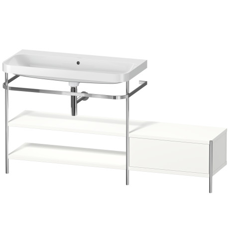 Lavabo pour meuble c-shaped avec console métallique à poser, HP4853N3636