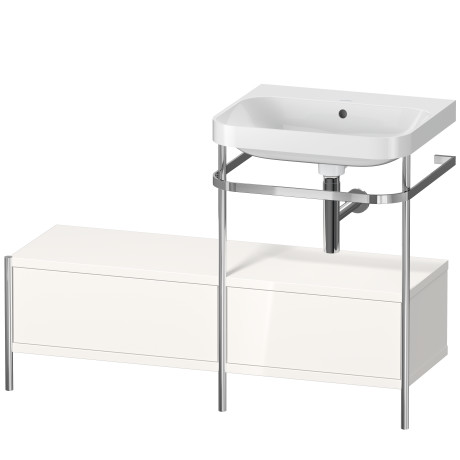 Lavabo pour meuble c-shaped avec console métallique à poser, HP4855N2222