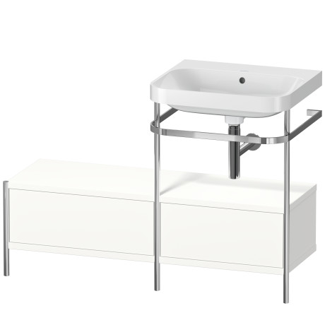 Lavabo pour meuble c-shaped avec console métallique à poser, HP4855N3636