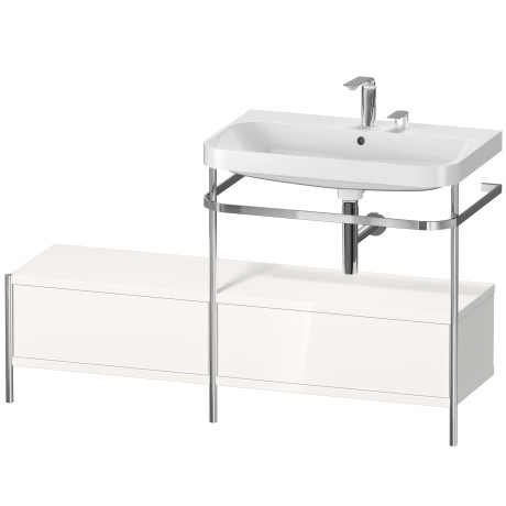 Lavabo pour meuble c-shaped avec console métallique à poser, HP4857E2222