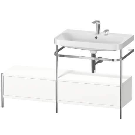 Lavabo pour meuble c-shaped avec console métallique à poser, HP4857E3636
