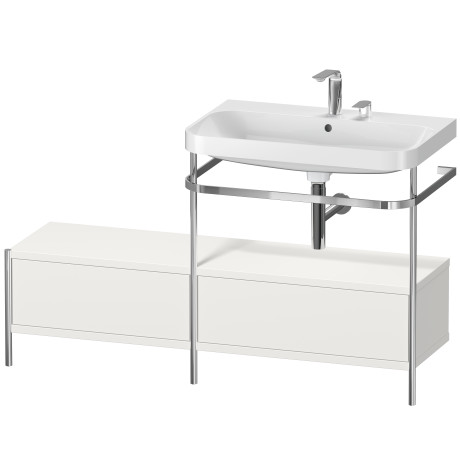 Lavabo pour meuble c-shaped avec console métallique à poser, HP4857E3939