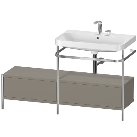Lavabo pour meuble c-shaped avec console métallique à poser, HP4857E9292