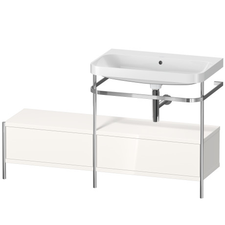 Lavabo pour meuble c-shaped avec console métallique à poser, HP4857N2222