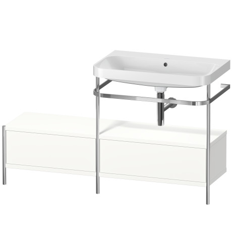 Lavabo pour meuble c-shaped avec console métallique à poser, HP4857N3636