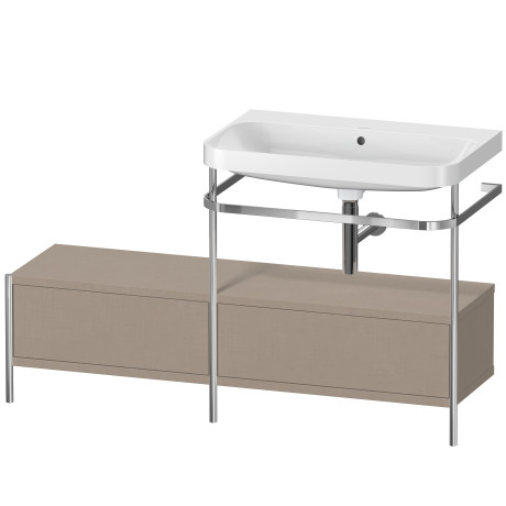 Lavabo pour meuble c-shaped avec console métallique à poser, HP4857N7575