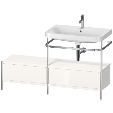 Lavabo pour meuble c-shaped avec console métallique à poser, HP4857 E/N/O
