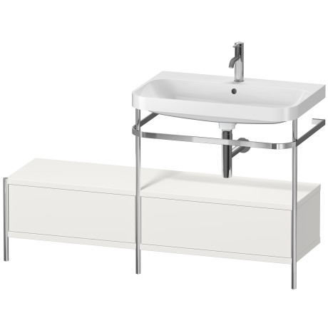 Lavabo pour meuble c-shaped avec console métallique à poser, HP4857O3939