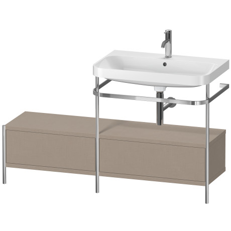 Lavabo pour meuble c-shaped avec console métallique à poser, HP4857O7575