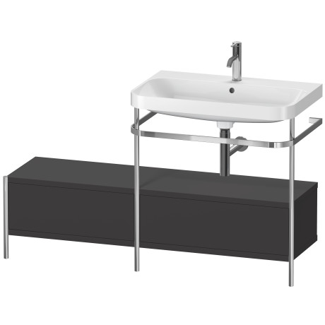 Lavabo pour meuble c-shaped avec console métallique à poser, HP4857O8080