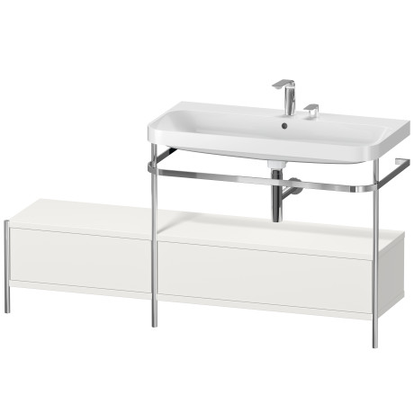 Lavabo pour meuble c-shaped avec console métallique à poser, HP4858E3939