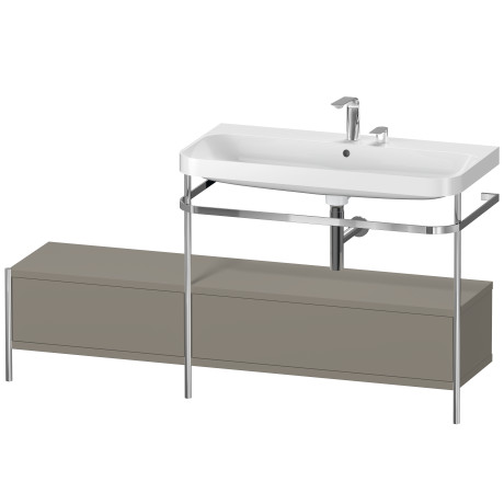 Lavabo pour meuble c-shaped avec console métallique à poser, HP4858E9292