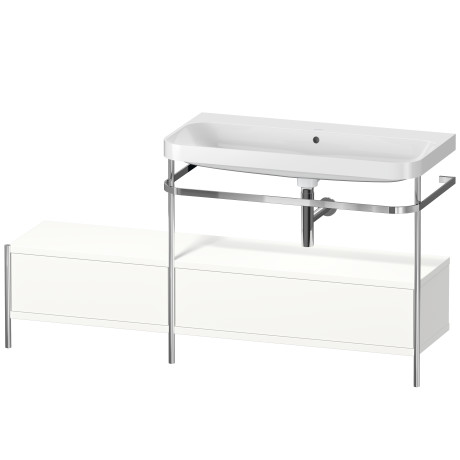 Lavabo pour meuble c-shaped avec console métallique à poser, HP4858N3636