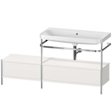 Lavabo pour meuble c-shaped avec console métallique à poser, HP4858N3939