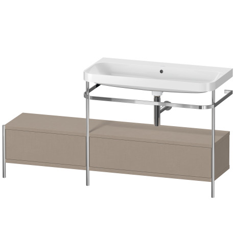 Lavabo pour meuble c-shaped avec console métallique à poser, HP4858N7575