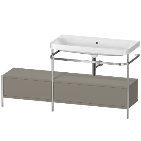 Lavabo pour meuble c-shaped avec console métallique à poser, HP4858N9292