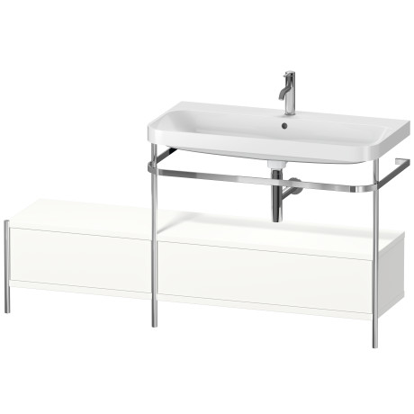 Lavabo pour meuble c-shaped avec console métallique à poser, HP4858O3636