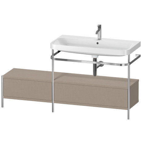 Lavabo pour meuble c-shaped avec console métallique à poser, HP4858O7575
