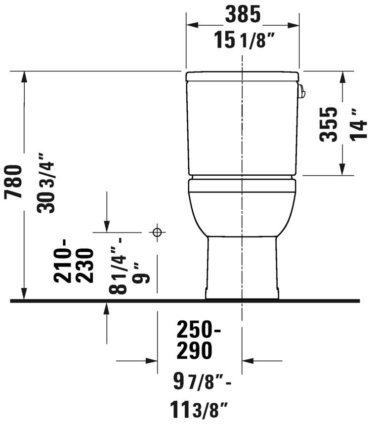 Two-Piece toilet Duravit Rimless®, 218801