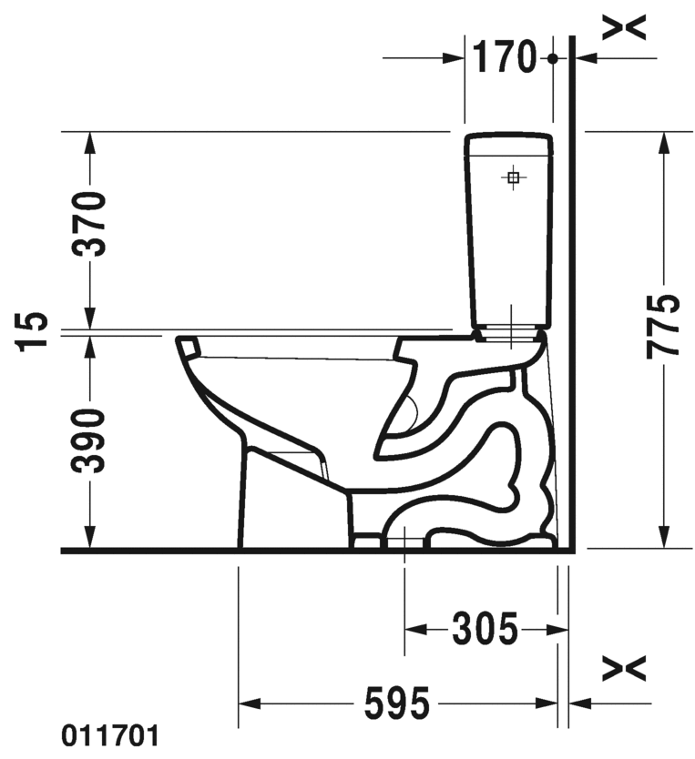Two-piece toilet, 011701