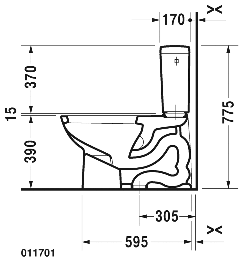 مرحاض قطعتين, 011701