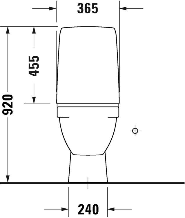 Golvstående WC, kombination, Duravit Rimless®, 010701