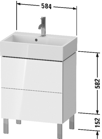 Meuble sous lavabo à poser Compact, LC6679