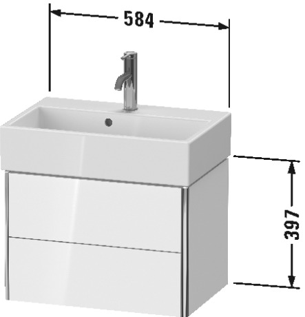 Vanity unit wall-mounted compact, XS4307
