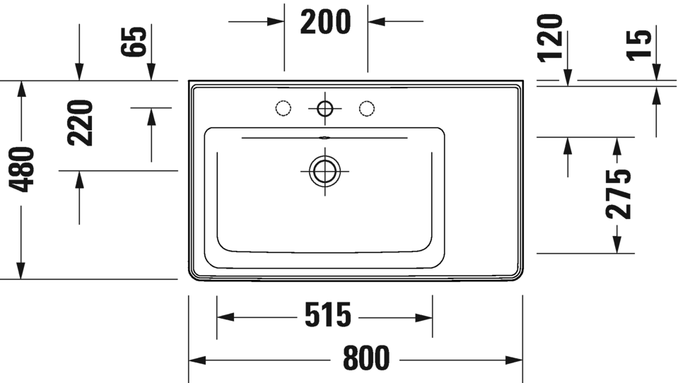 Lavabo asimétrico / Lavabo asimétrico para mueble, 236980