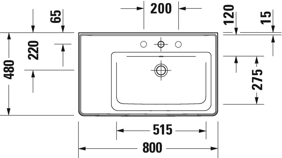 Lavabo, lavabo consolle asimmetrico, 237080