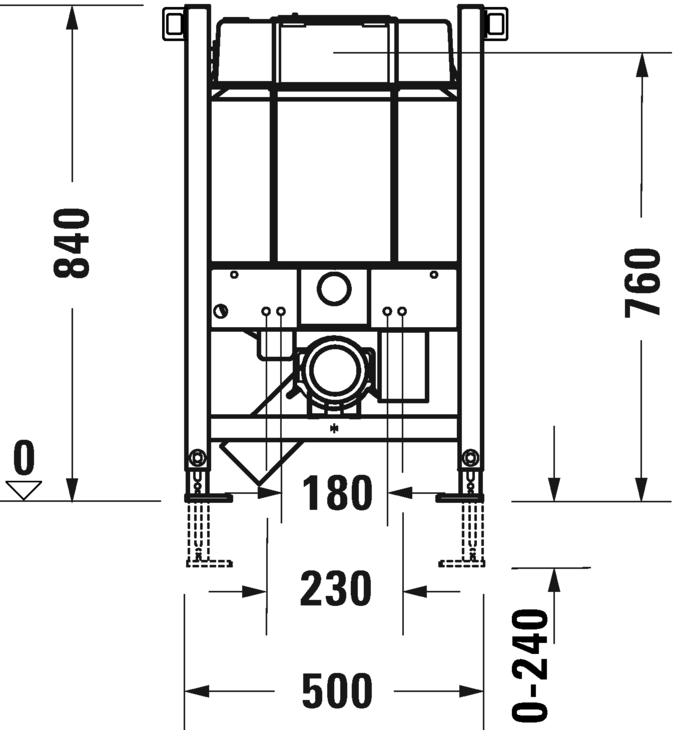 Bastidor - inodoro, estándar 84 cm, WD1016