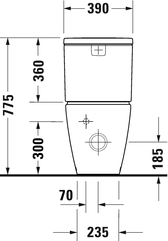Stand-WC Kombination Duravit Rimless®, 200209