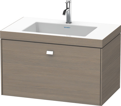 Furniture washbasin c-bonded with vanity wall-mounted, BR4601O1035 furniture washbasin Vero Air included