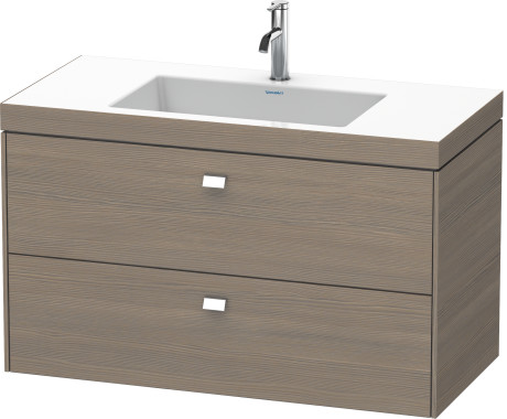 Furniture washbasin c-bonded with vanity wall-mounted, BR4607O1035 furniture washbasin Vero Air included