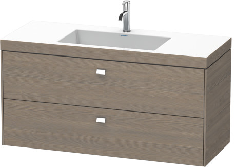Furniture washbasin c-bonded with vanity wall-mounted, BR4608O1035 furniture washbasin Vero Air included