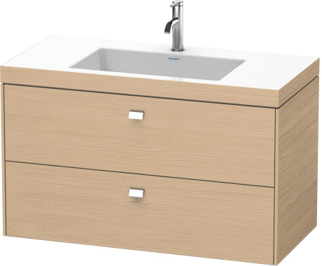 Furniture washbasin c-bonded with vanity wall-mounted, BR4607O1030 furniture washbasin Vero Air included