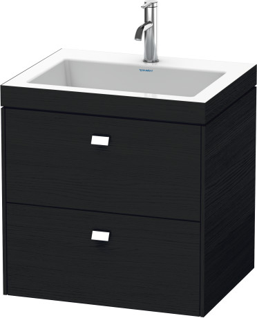 Furniture washbasin c-bonded with vanity wall-mounted, BR4605O1016 furniture washbasin Vero Air included