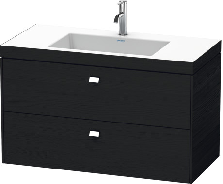 Furniture washbasin c-bonded with vanity wall-mounted, BR4607O1016 furniture washbasin Vero Air included