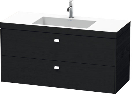 Furniture washbasin c-bonded with vanity wall-mounted, BR4608O1016 furniture washbasin Vero Air included