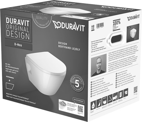 D-Neo - Wand-WC Compact Duravit Rimless® Set