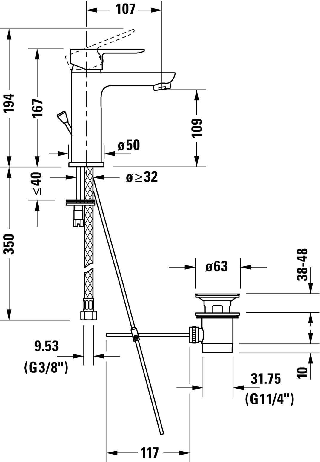 Single lever basin mixer M, A11020001