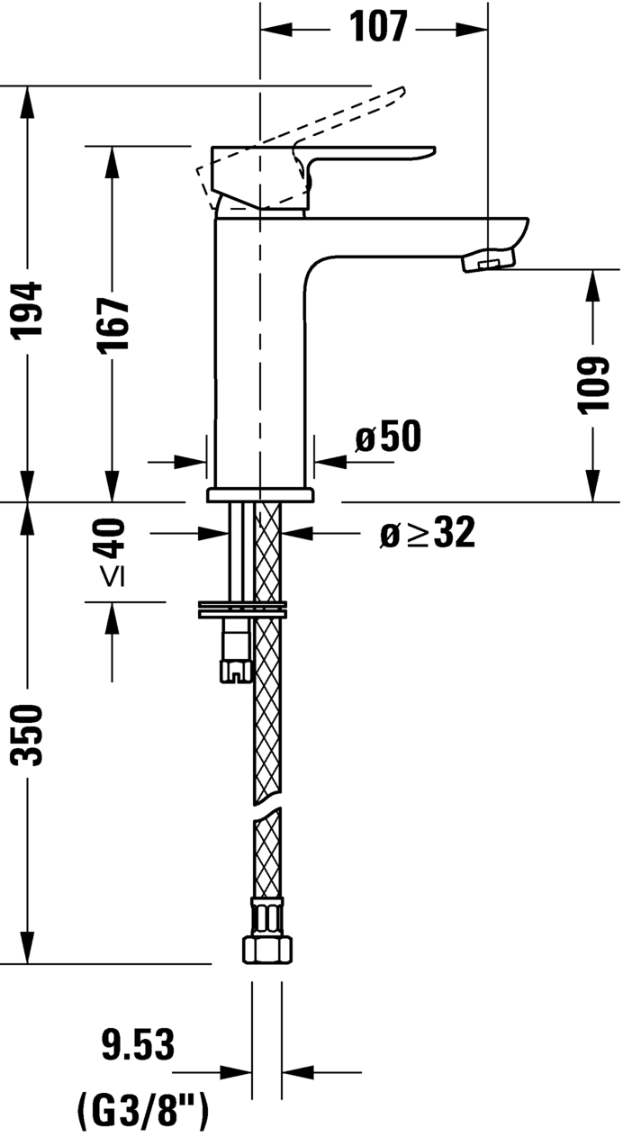 Single lever basin mixer M, A11020002